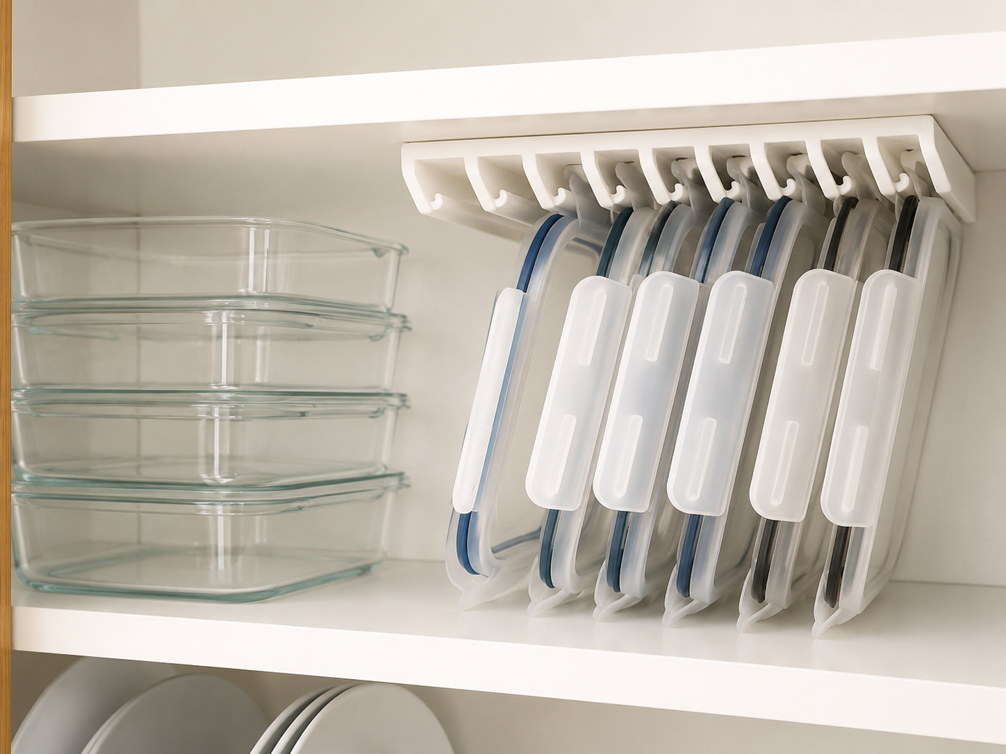 LidLoft white 10-Slot in a cabinet, second angle