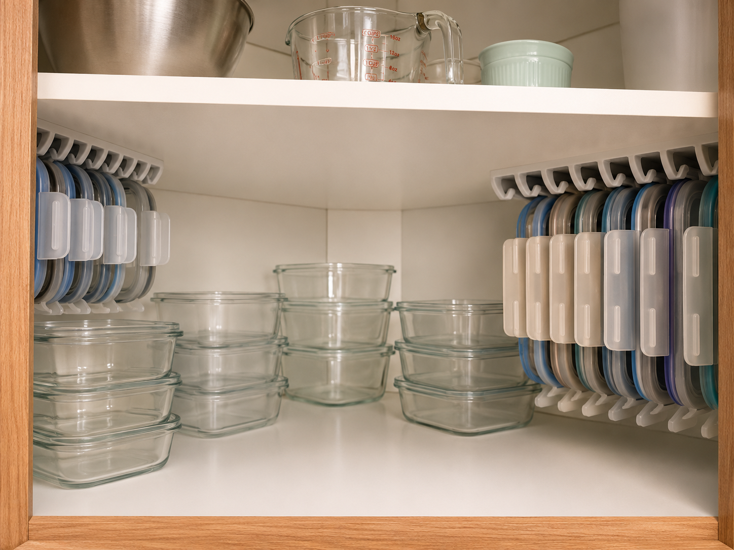 LidLoft white hanger in a kitchen cabinet