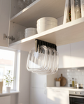 LidLoft Duo two-pack under-shelf lid hangers in a kitchen